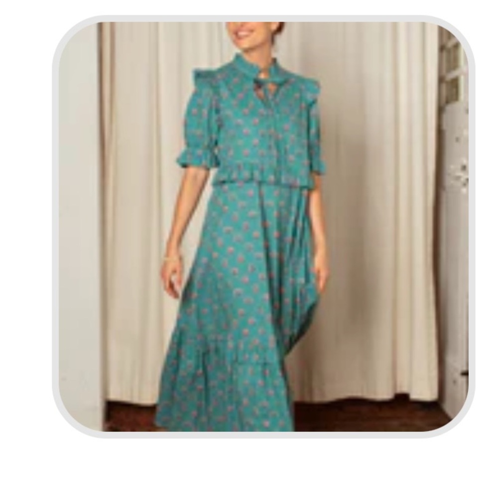 Elegant Teal Floral Dress